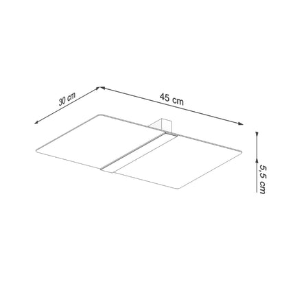 Rechteckige Deckenleuchte aus Glas