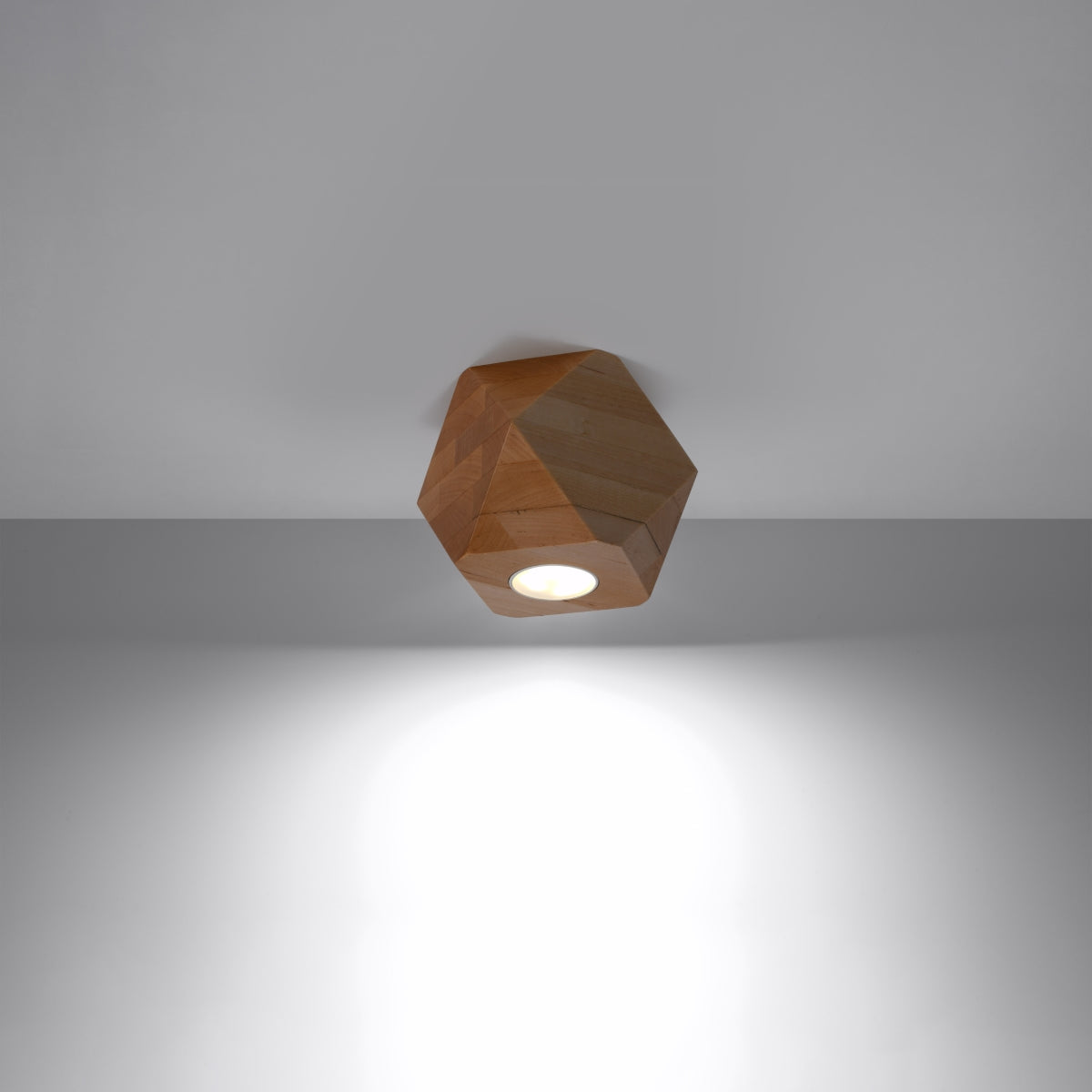 Multi-Facets ceiling light 1 natural wood