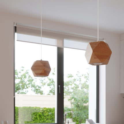 Multi-Facettes 3 ceiling light in natural wood