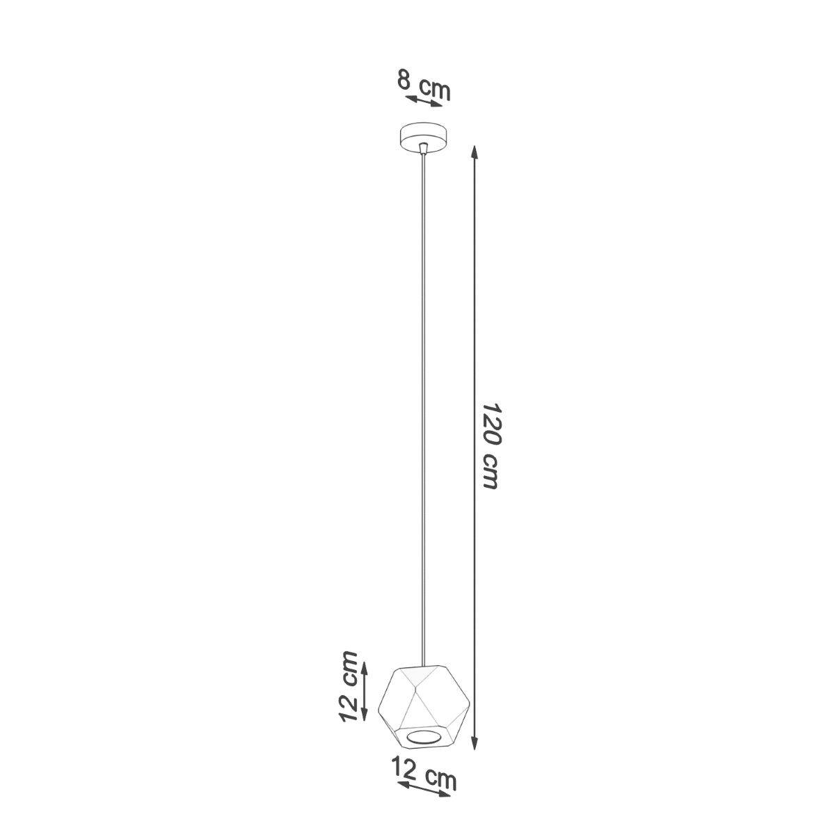 Lampe pendante Multi-Facettes bois naturel