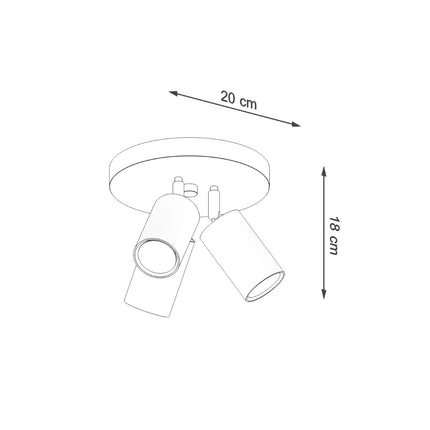 Plafonnier Directionnelle 3P LED noir
