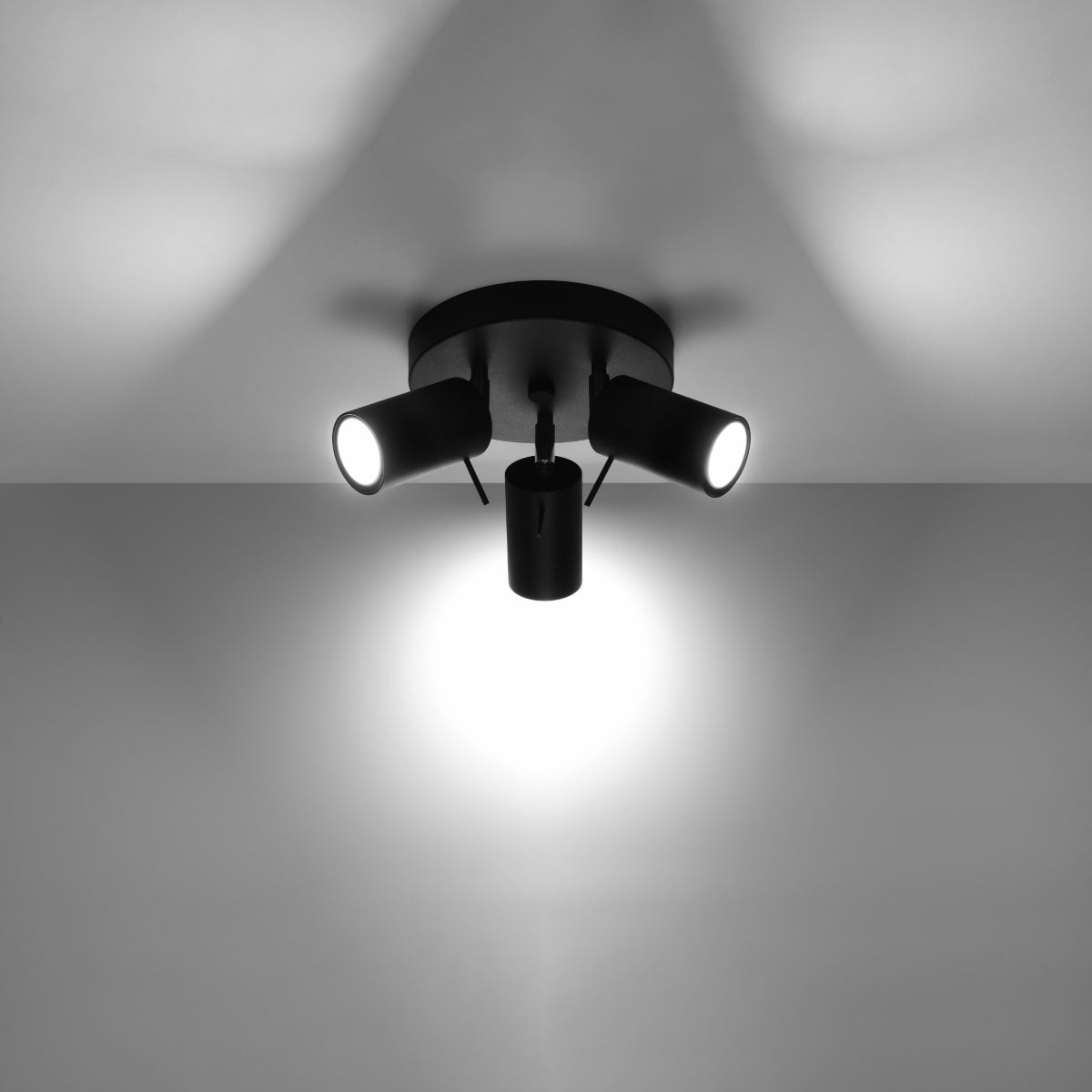 3P LED Directional Ceiling Light Black