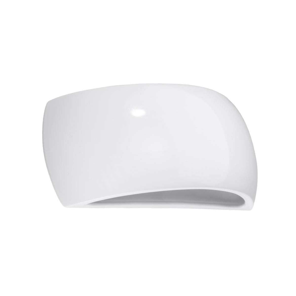 Glossy white ceramic shell varnished wall light