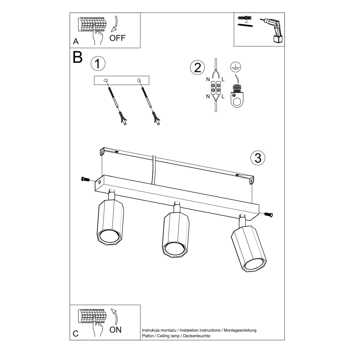 Wand- und Deckenleuchte aus geschnitzter Eiche 3