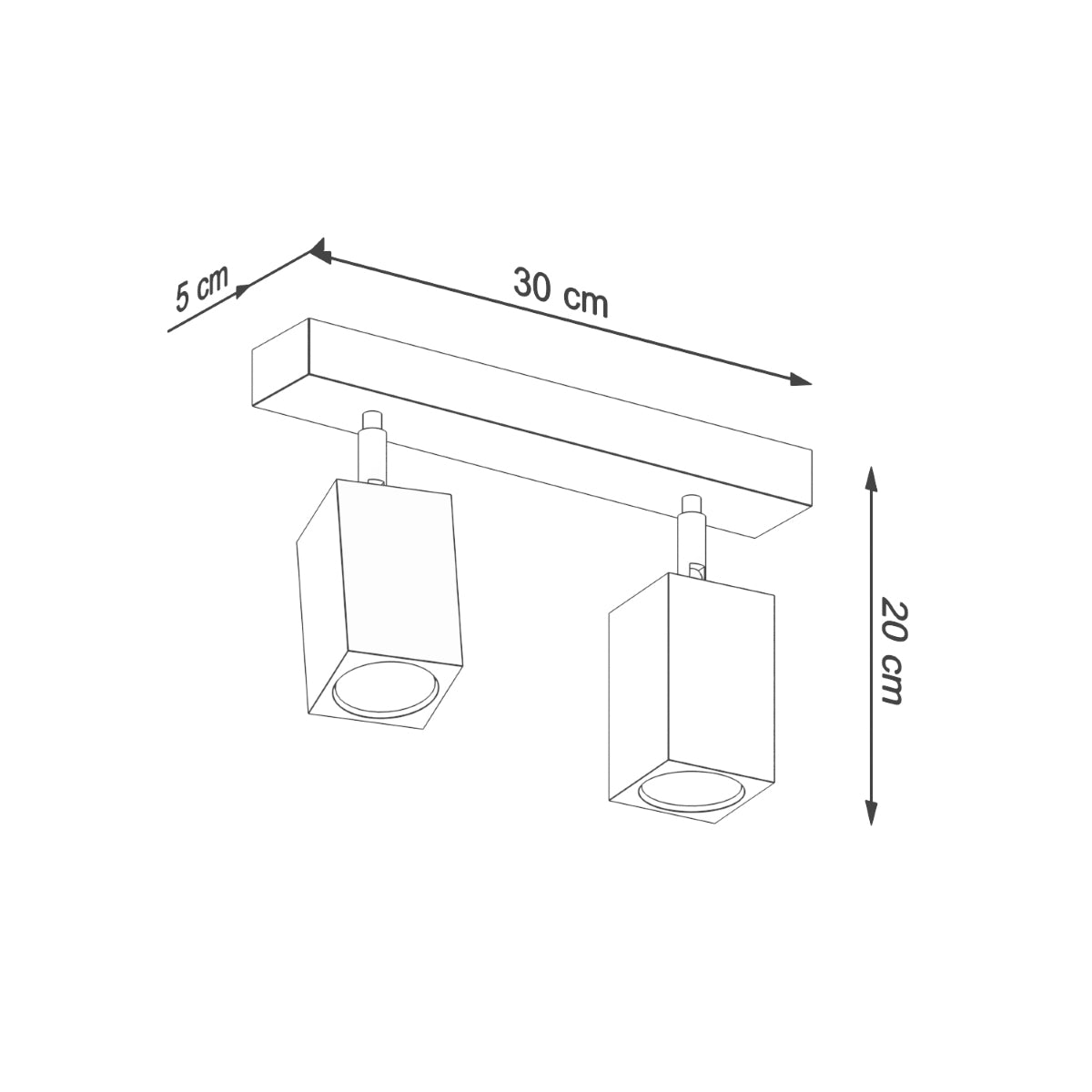 Facette Cubic 2 ceiling light in oak