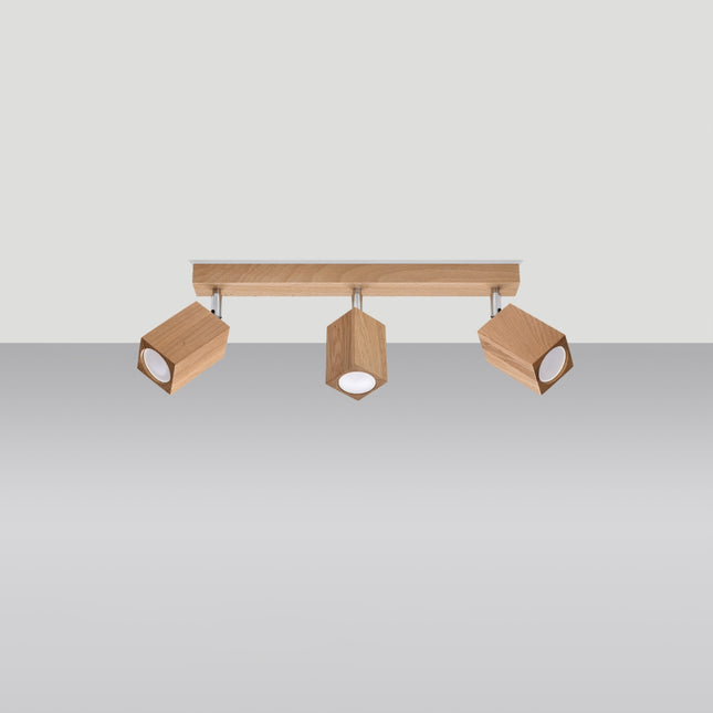 Plafonnier Facette Cubique 3 en chêne