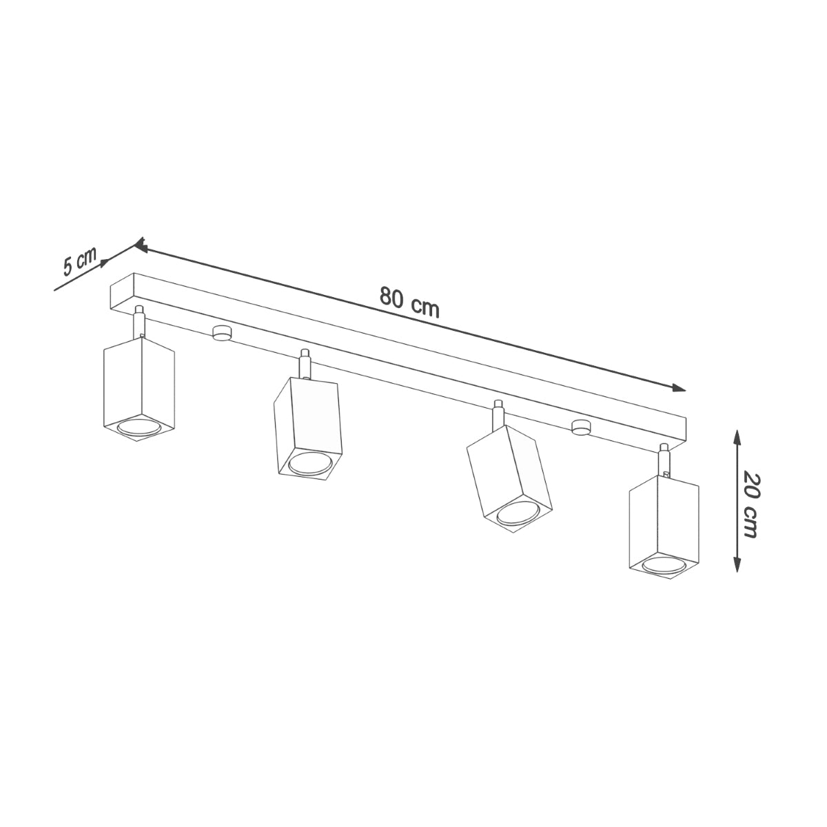 Plafonnier Facette Cubique 4 en chêne