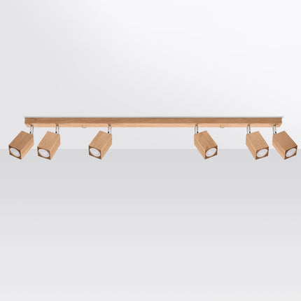 Plafonnier Facette Cubique 6 en chêne