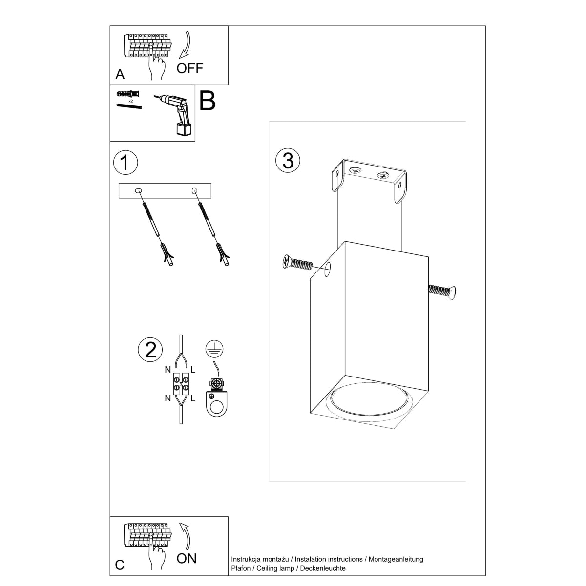 Plafonnier Facette Cubique 10 en chêne