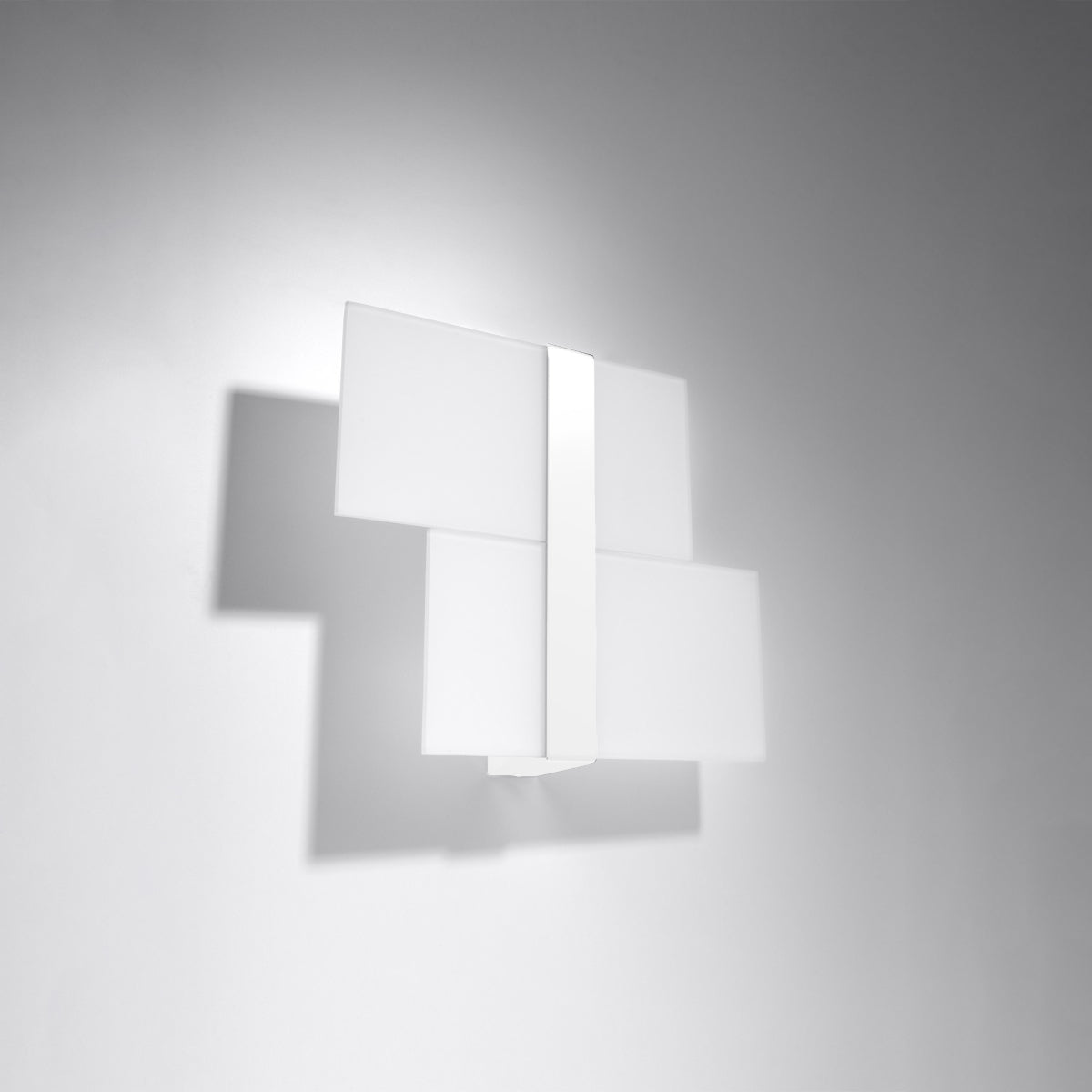 Double Plate Wall Light in White Glass