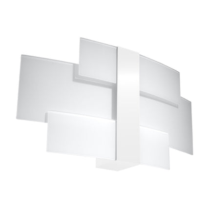 White Glass Panels Wall Light