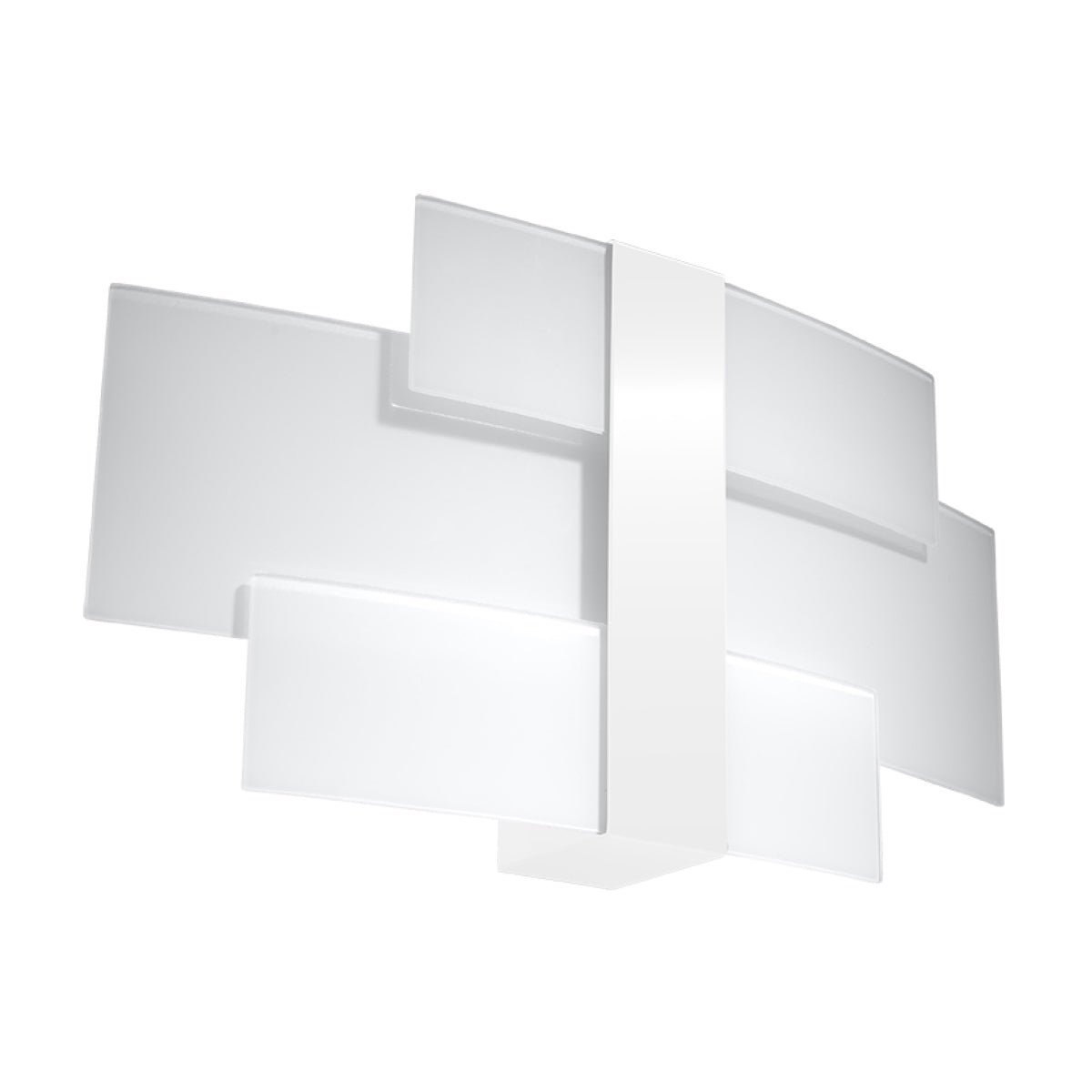 White Glass Panels Wall Light