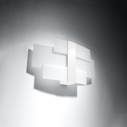 White Glass Panels Wall Light