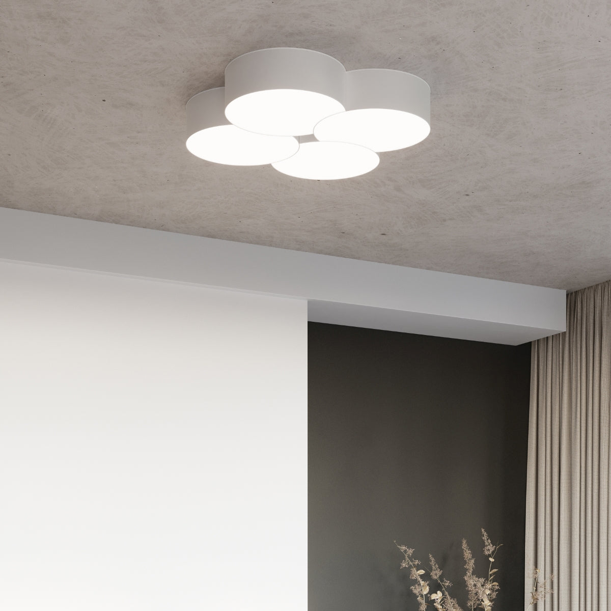 Curved Circle Ceiling Light 1 white