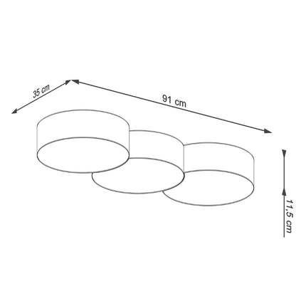 Plafonnier Cercle Courbé 3A blanc