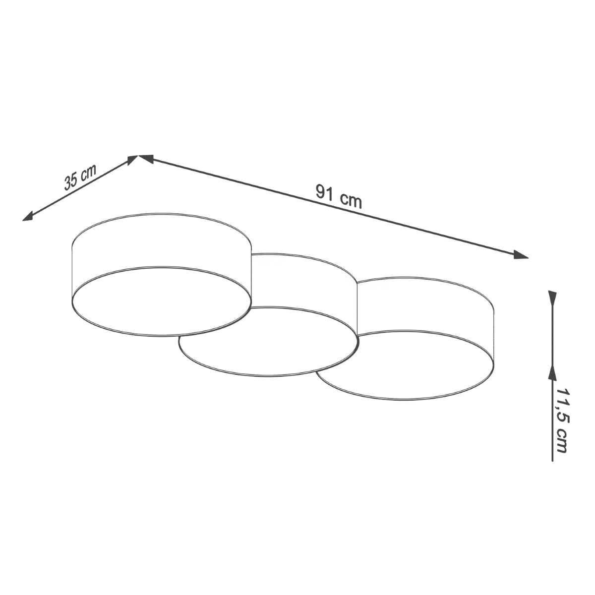 Plafonnier Cercle Courbé 3A blanc