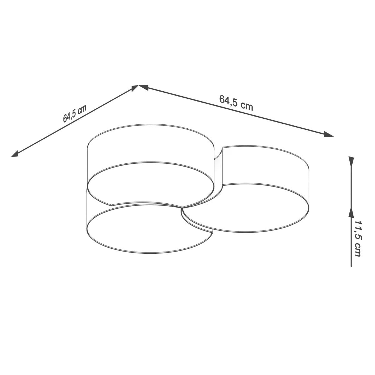 Plafonnier Cercle Courbé 3B blanc