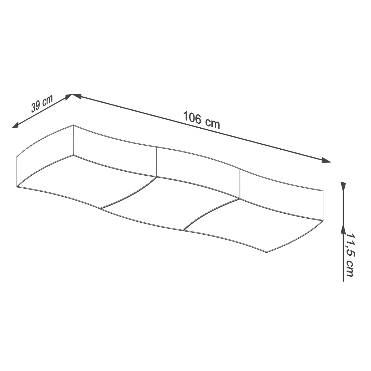 Square Ceiling Light Soft 3 white