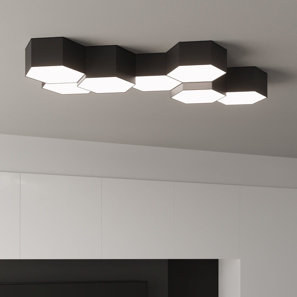 Pure 11 Hexagonal Ceiling Light Black