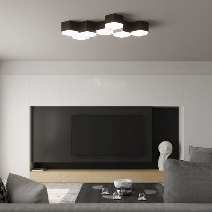 Pure 13 Hexagonal Ceiling Light Black
