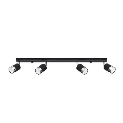 Plafonnier Double Cylindre 4 noir/chrome