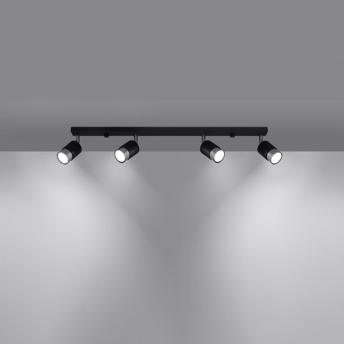 Double Cylinder Ceiling Light 4 Black/Chrome