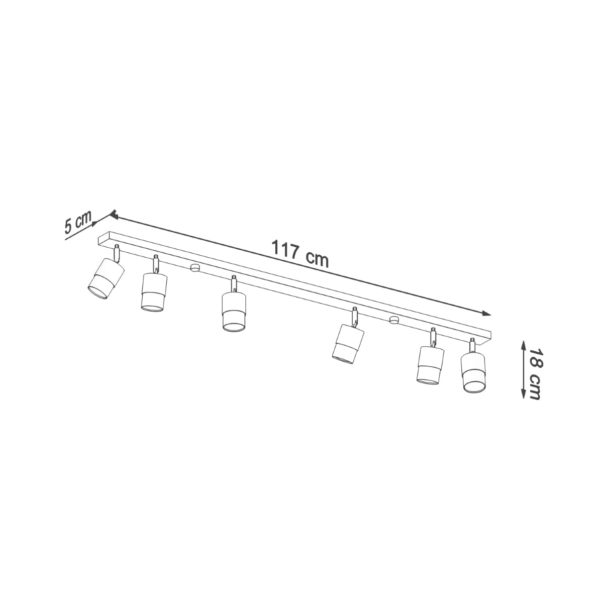 Plafonnier Double Cylindre 6 noir/chrome