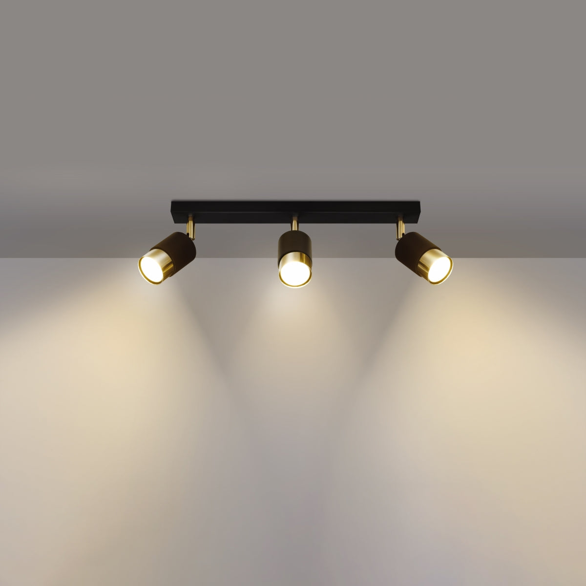 Double Cylinder Ceiling Light 3 Black/Gold