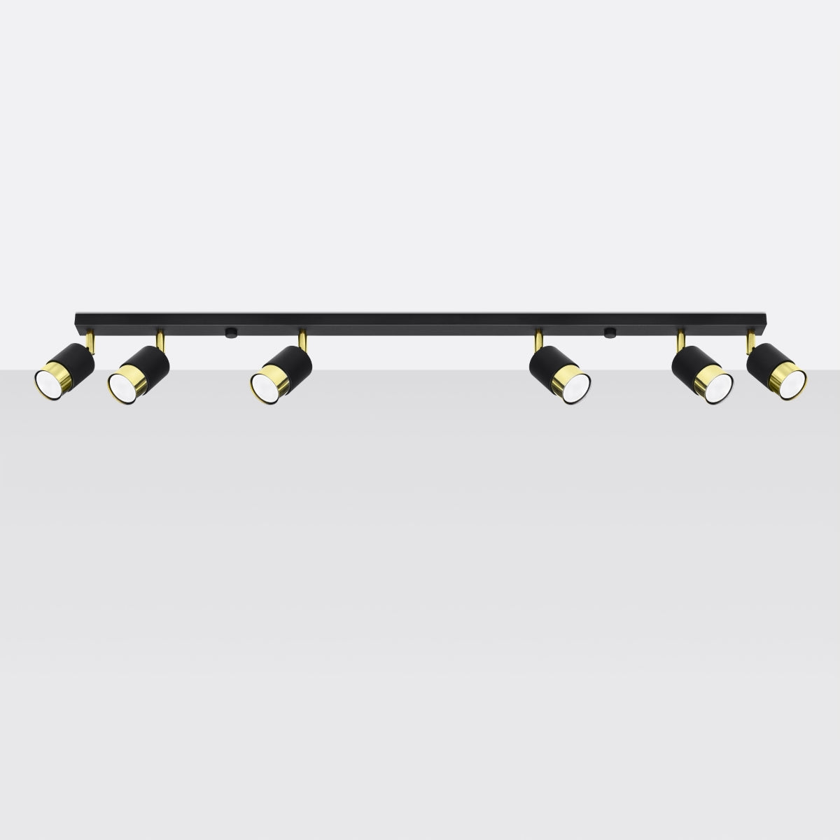 Double Cylinder Ceiling Light 6 Black/Gold