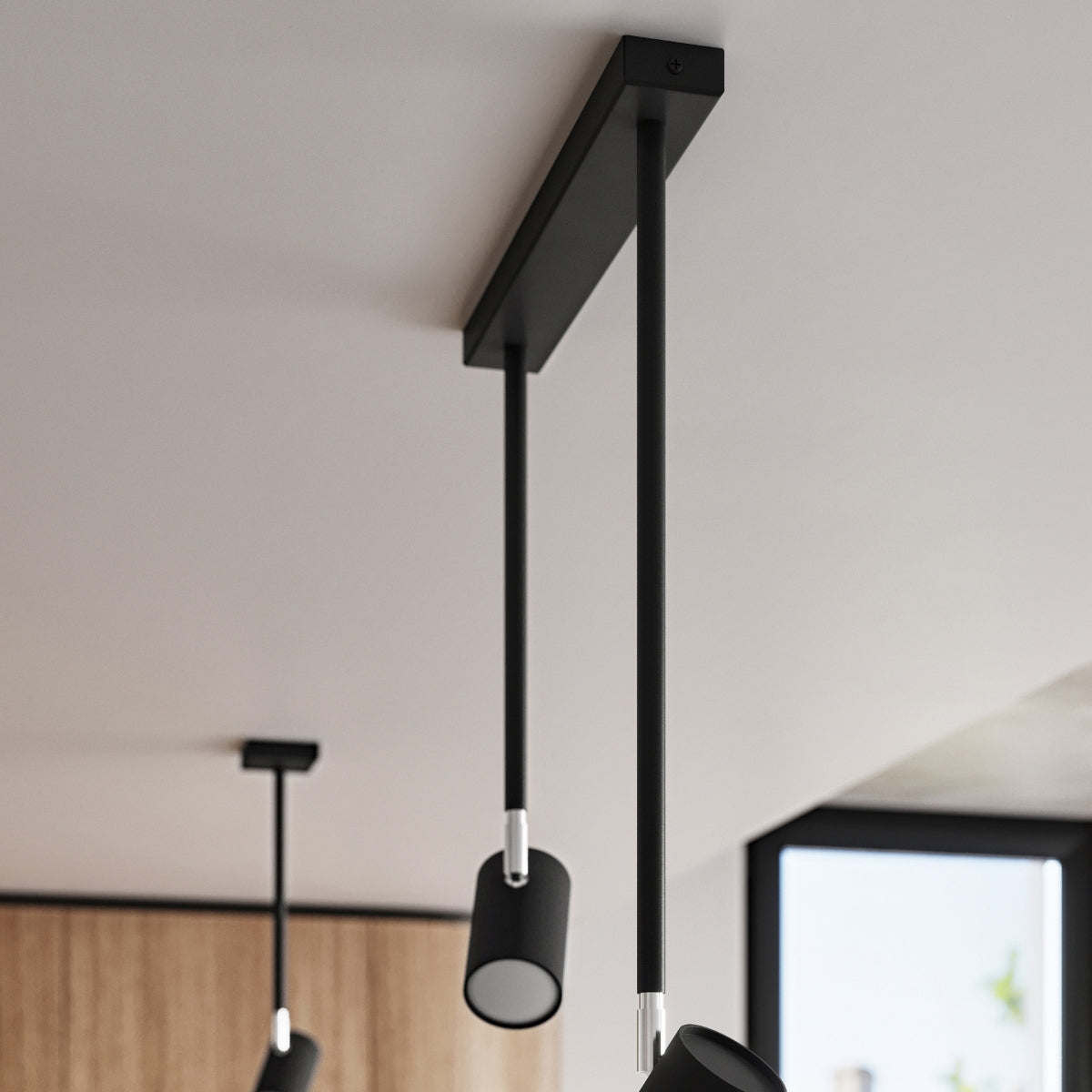 Modern Precision Ceiling Light Black