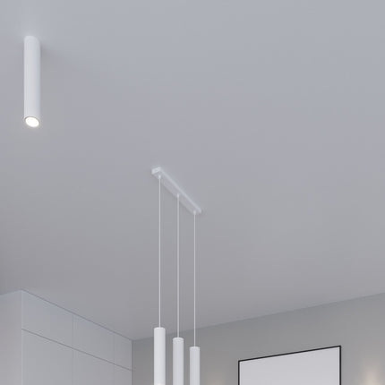 Lampe Suspendue Long Cylindre 3P blanc