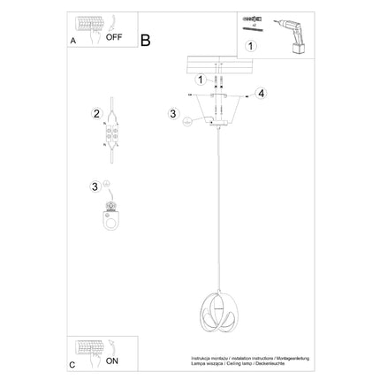 Lotus Modern Pendelleuchte 1 weiß