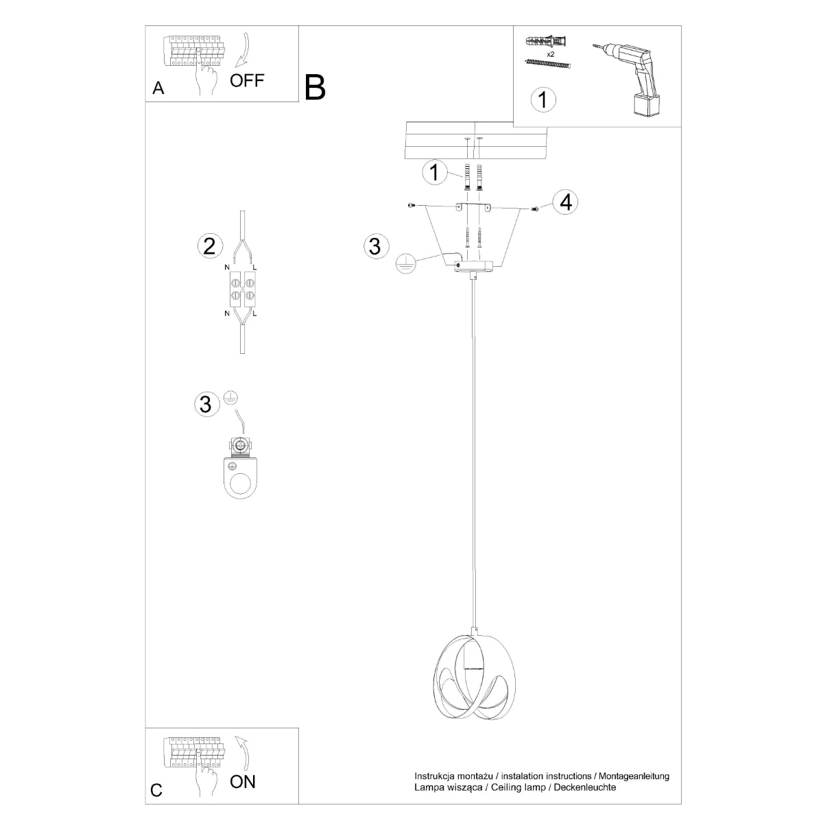 Suspension Lotus Moderne 1 blanc