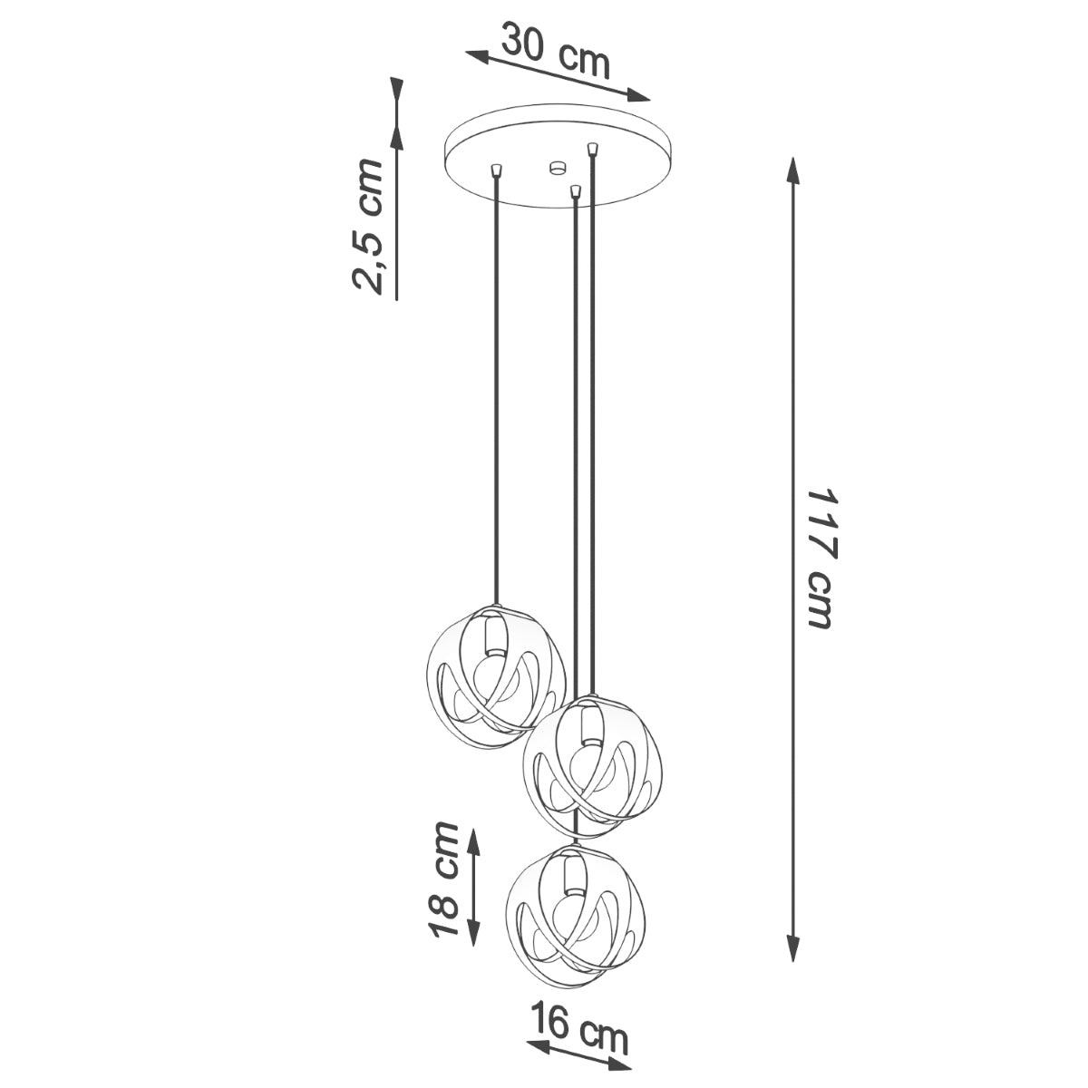 Suspension Lotus Moderne 3P blanc