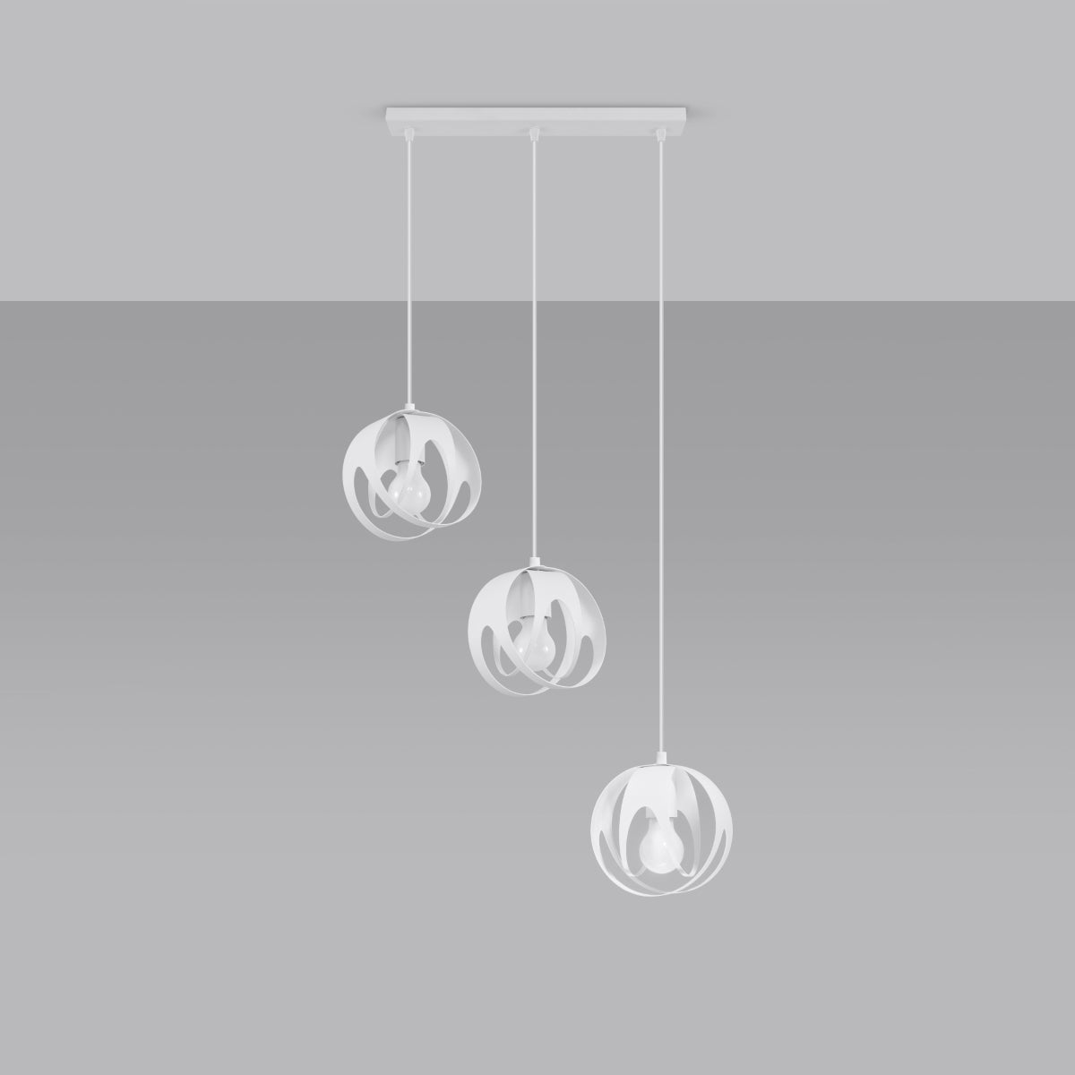 Lotus Modern 3L white pendant light