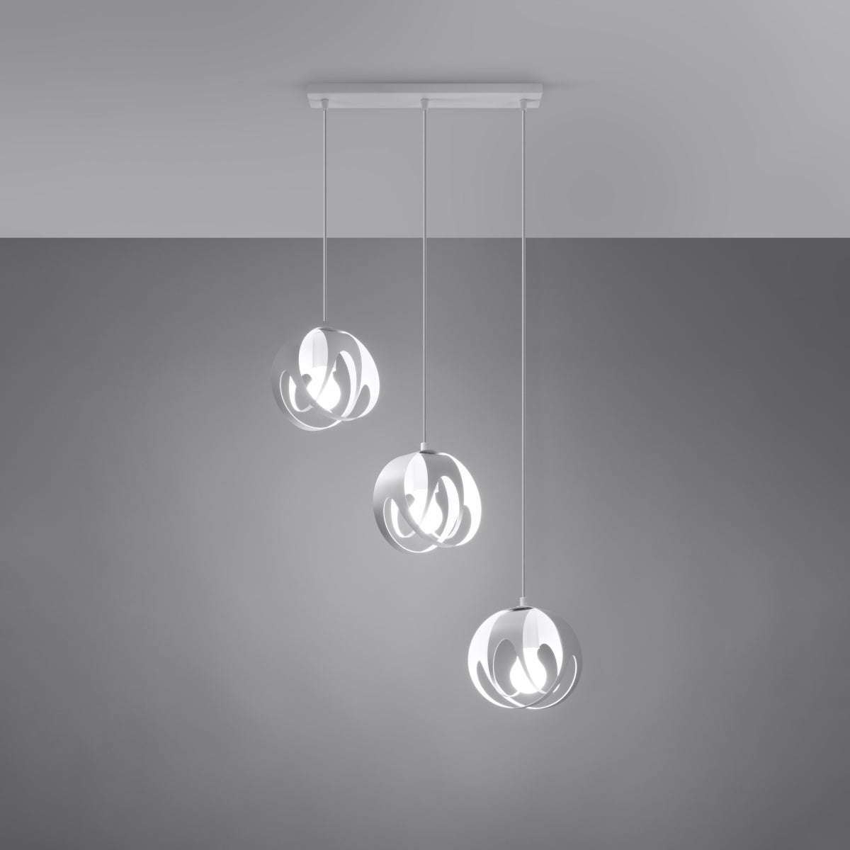 Lotus Modern 3L white pendant light