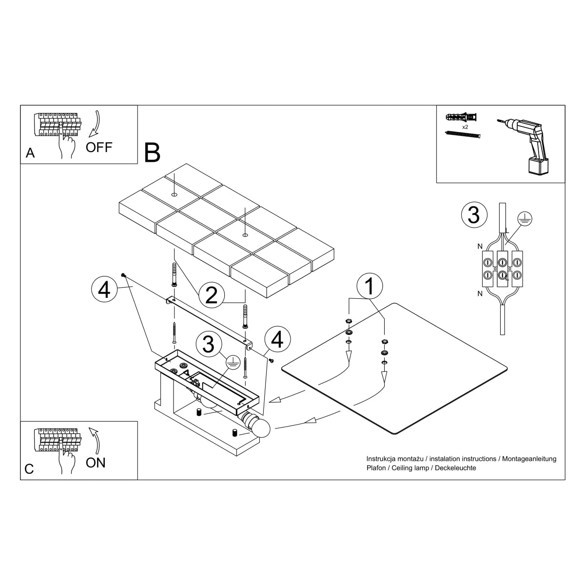 Geometrische Deckenleuchte Envol aus Naturholz