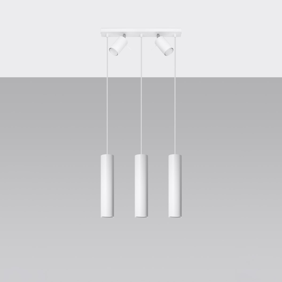 Directional 3 LED white hanging lamp