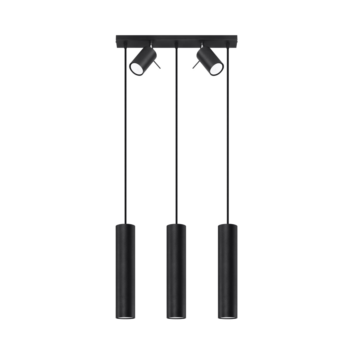 Directional 3 LED black hanging lamp