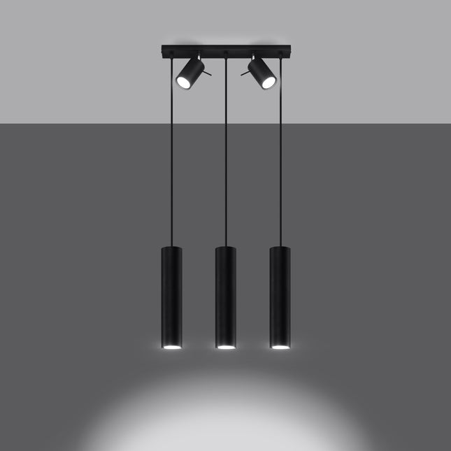 Richtungs-Hängelampe 3 LED schwarz