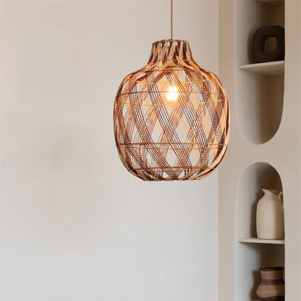 Suspension Mendoza Bambou Naturel et Brun 40 cm