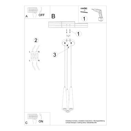 Suspension Cône 3P en bois naturel