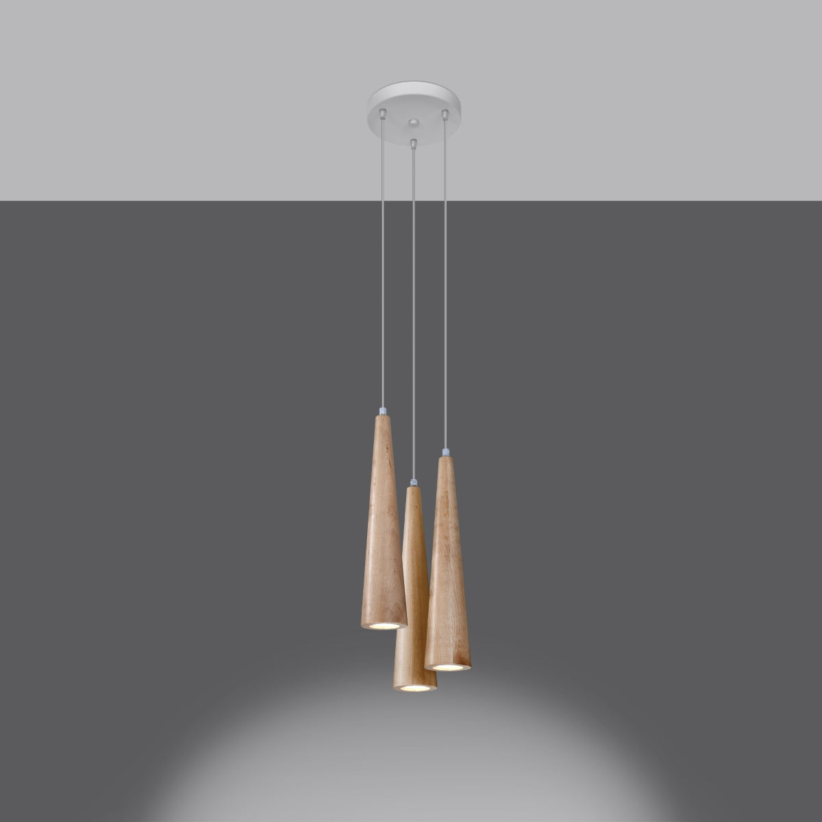 3P Cone Suspension in natural wood