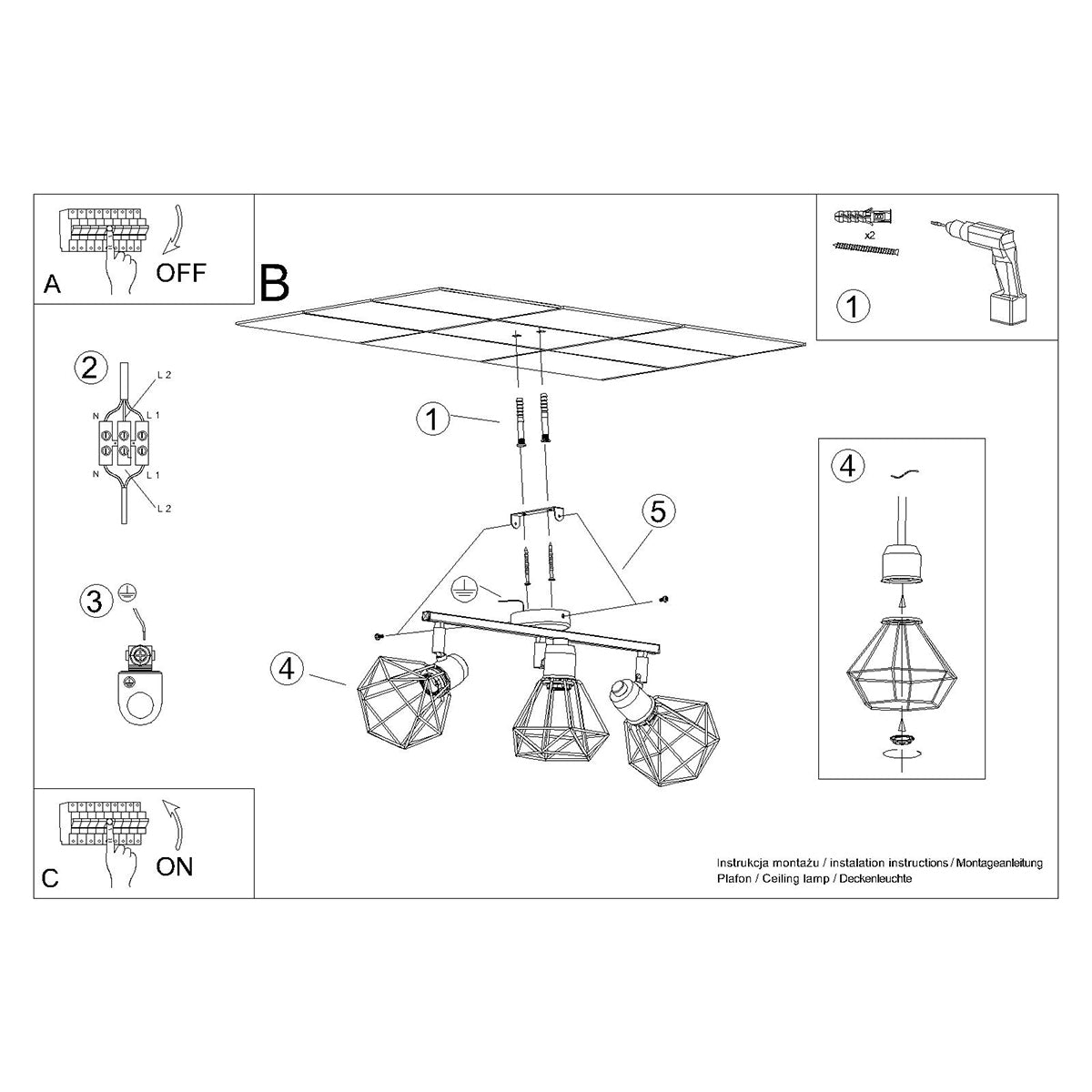 Plafonnier Ajustable LED 3 blanc