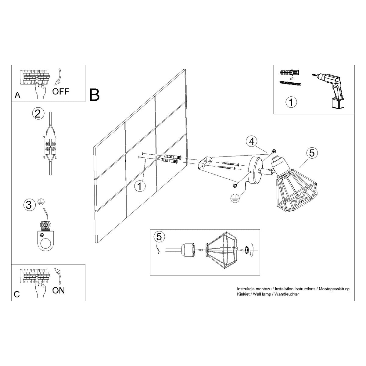 Mobile Steel LED Wall Light