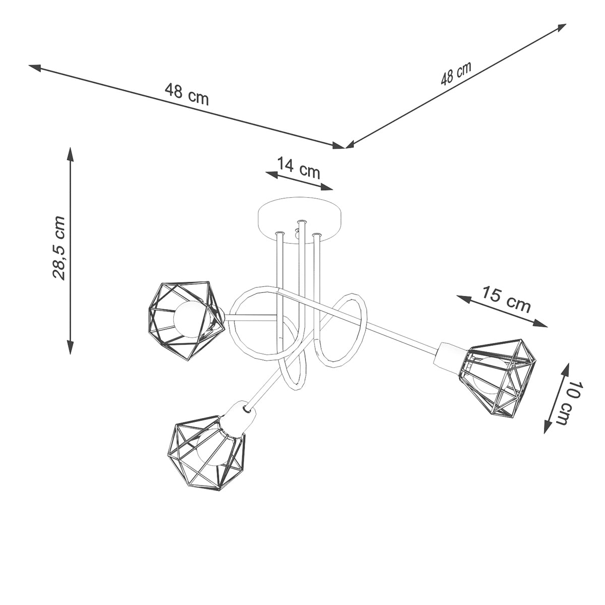 Lustre Ajustable LED 3S noir