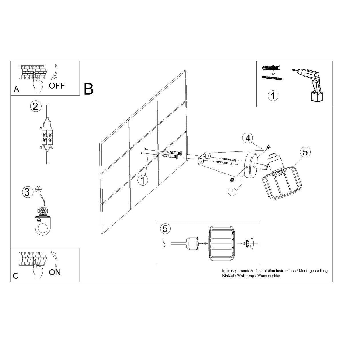 Applique Cage Orientable LED Blanche