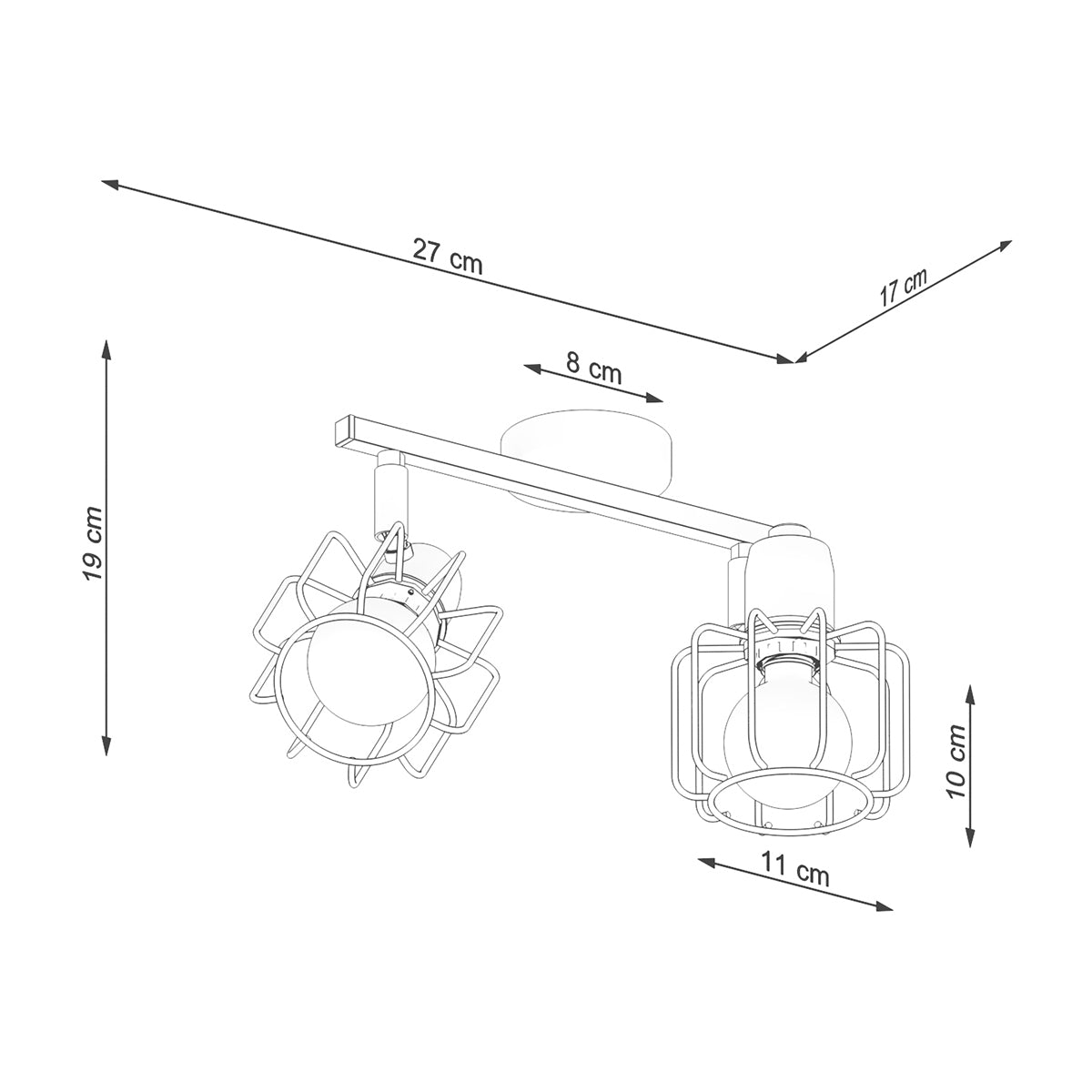 Adjustable Cage Ceiling Light 2 white