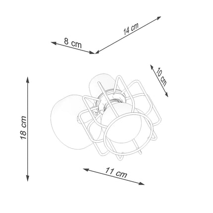 Applique Cage Orientable LED Noir