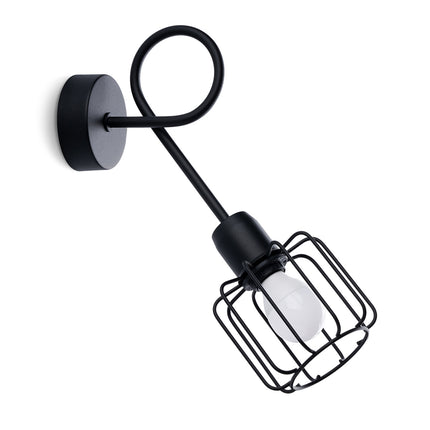 Lange verstellbare Käfig-Wandleuchte, schwarze LED